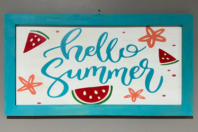 Hello Summer Framed Sign