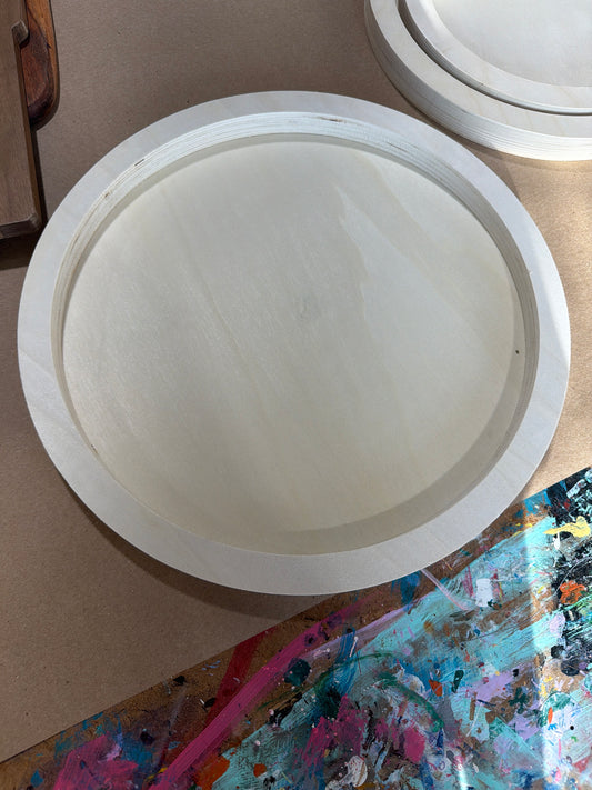 Wood tray round 14”