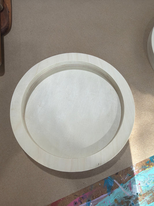 Wood tray round 10”