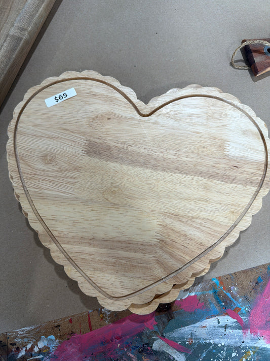 Wood heart board 11 x 13