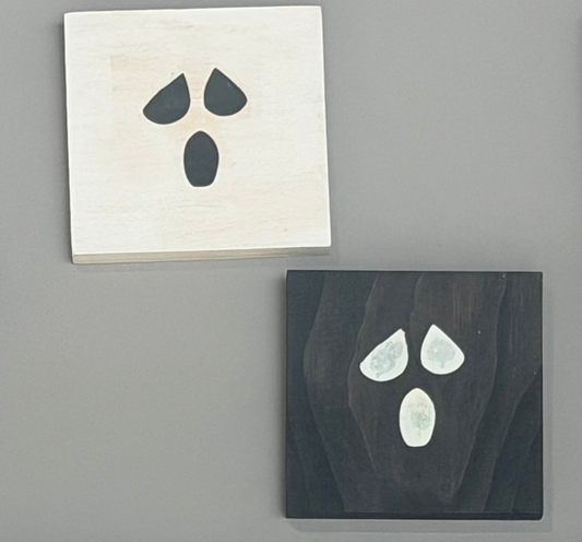 Ghost Wood Sign Pair