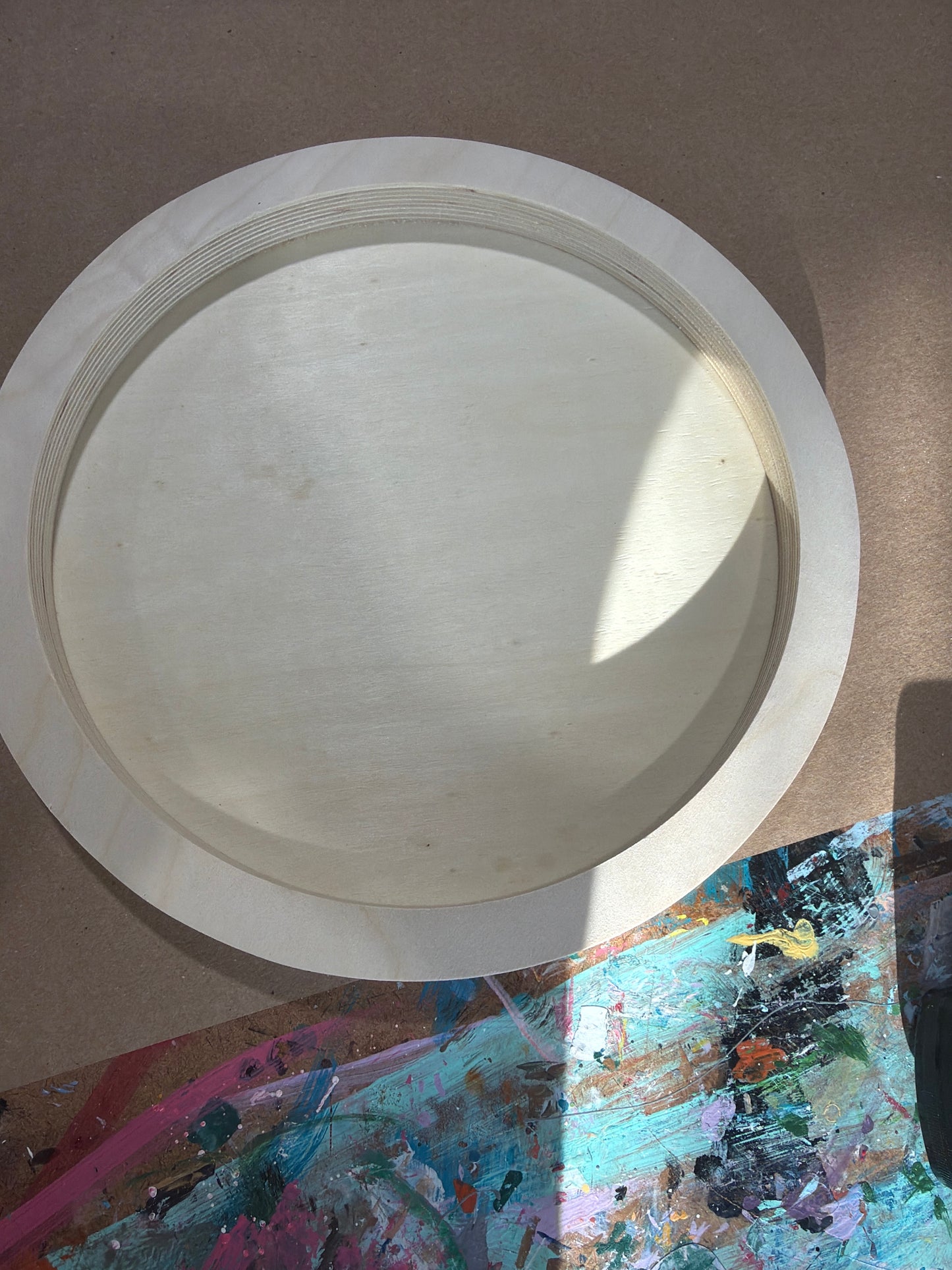 Wood tray round 12”