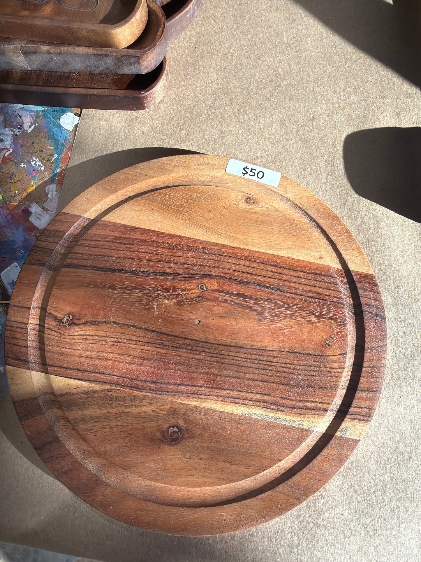 Wood platter10”