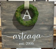 3/28 6pm Personalized Rustic Moss Wreath Sign