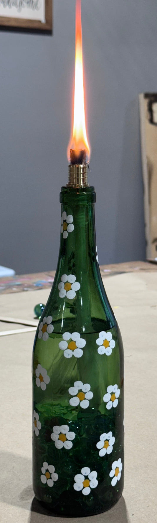08/26 6pm Table Top Wine Bottle Tiki Torch