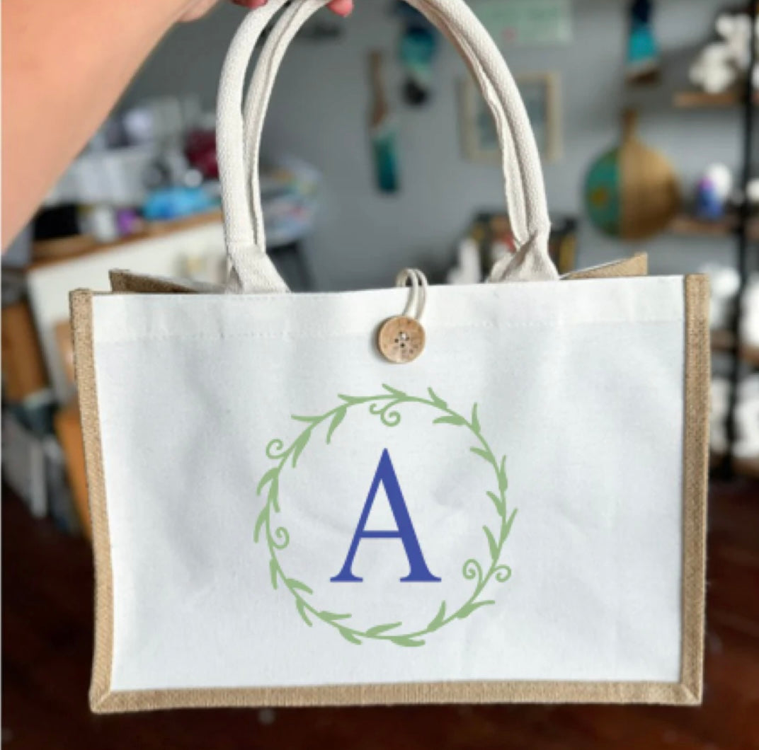 07/30 6pm Painted Burlap Beach Bag