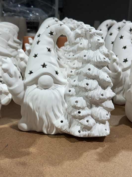 Ceramic Light Up Gnome Hugging Tree