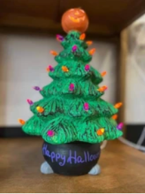10/07 6pm  Light up Ceramic Halloween Trees